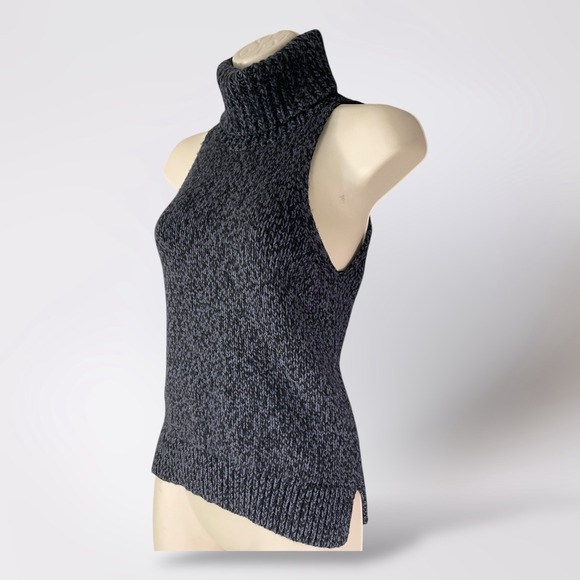 Madewell Merino Wool Blend Turtleneck Sleeveless Knit Top XS Gray Casual - Picture 1 of 10